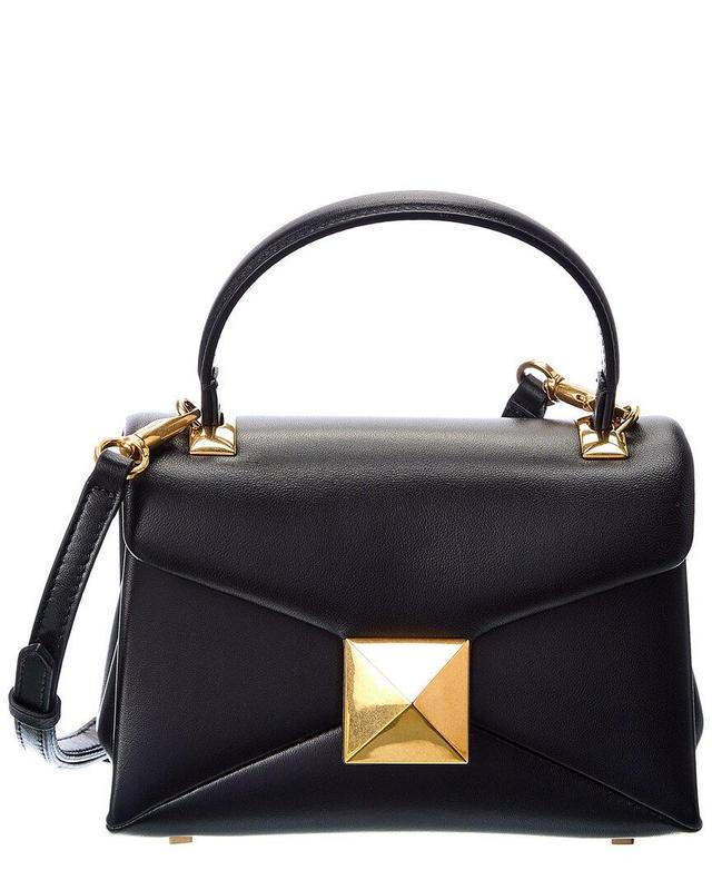 Valentino One Stud Mini Leather Shoulder Bag In Black Product Image