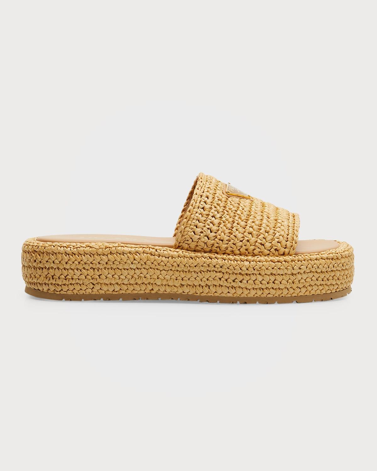 Prada Raffia Flatform Slide Sandal Product Image