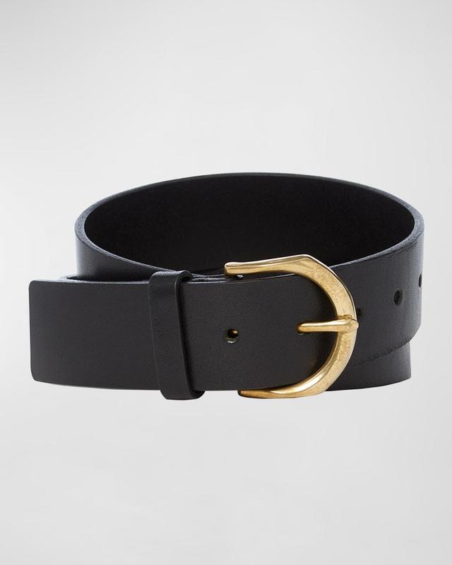 Golden Buckle Leather Belt Product Image