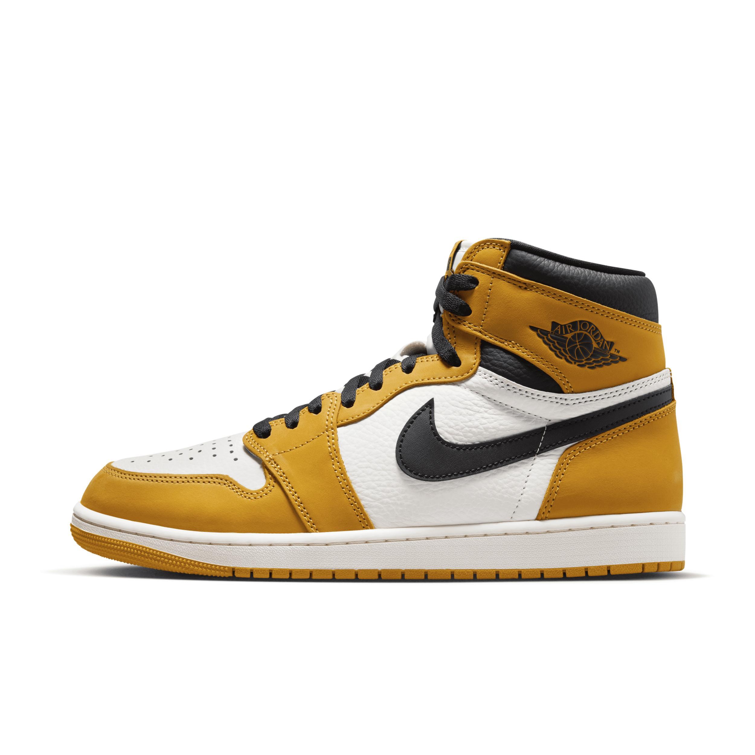 Jordan Mens Jordan Retro 1 Hi OG RMSTD - Mens Basketball Shoes Yellow Ochre/Black/Sail Product Image