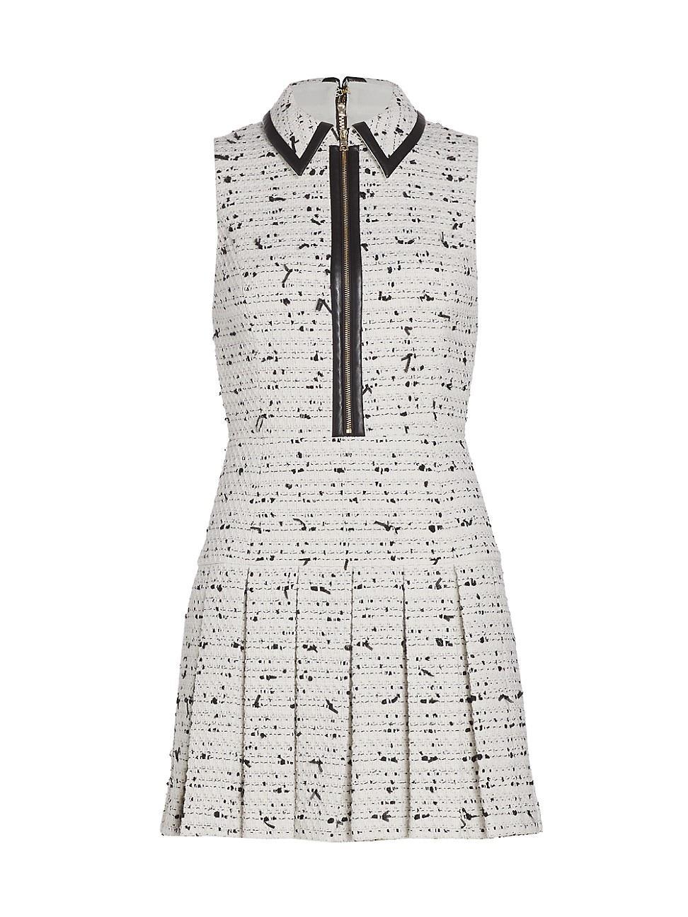 Womens Ellis Tweed Pleated Minidress Product Image