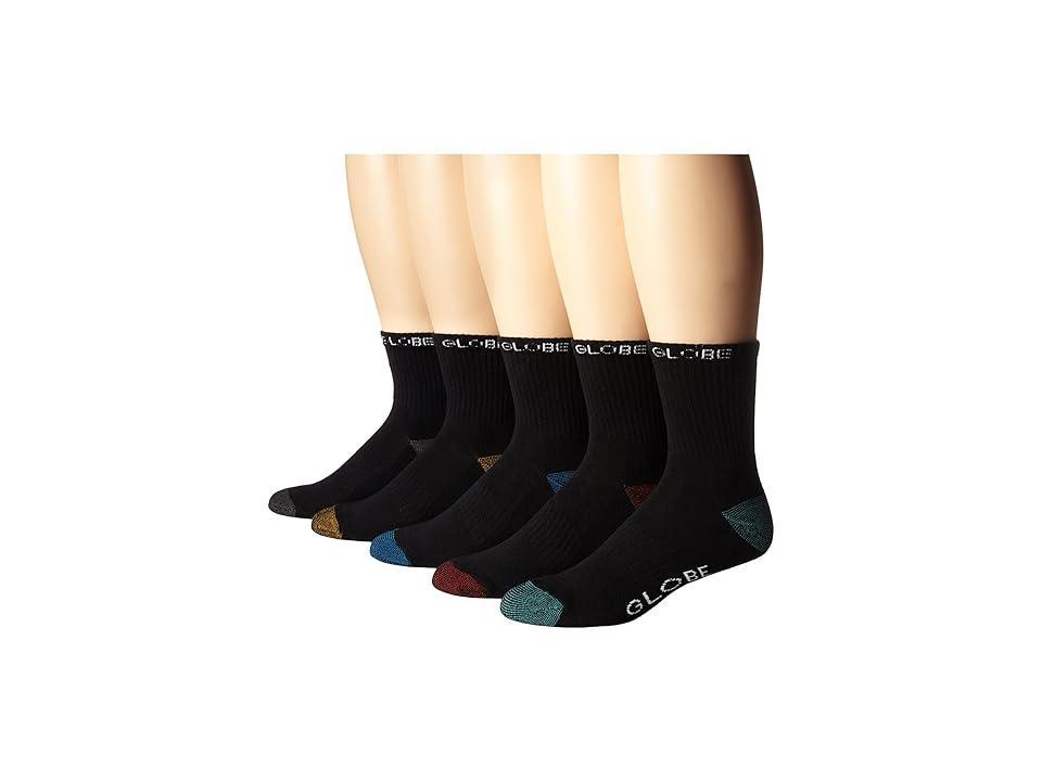 Globe Ingles Crew Sock (5-Pack) (Black/Assorted) Men's Crew Cut Socks Shoes Product Image