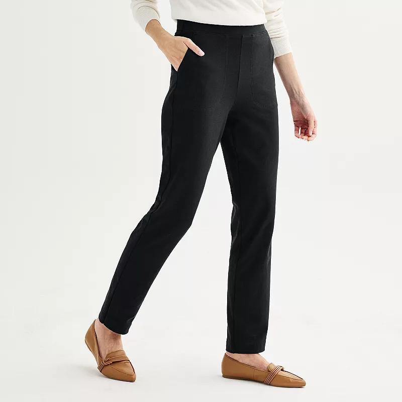 Womens Croft & Barrow Knit Essential Straight Leg Pants Seattle Blue product image