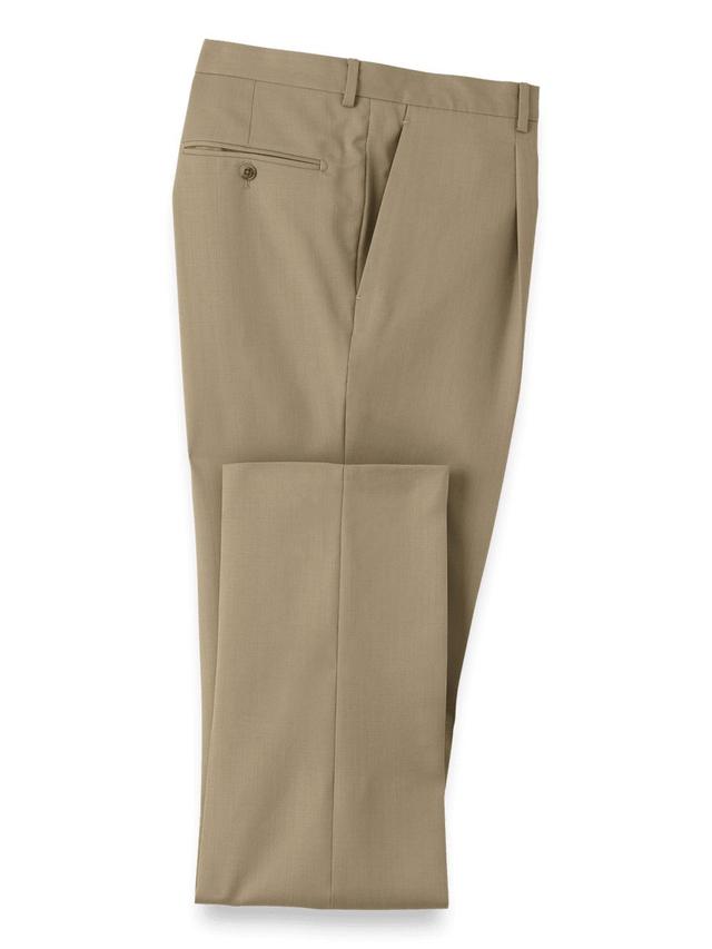 Wool Single Pleat Pants - British Tan Product Image