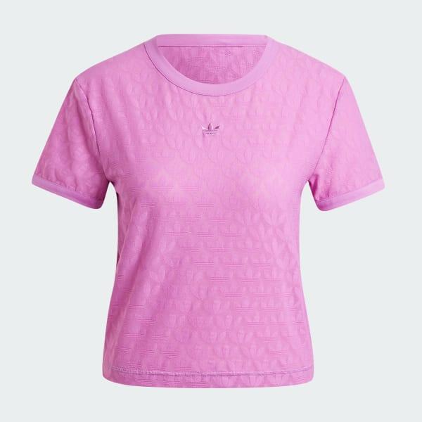 Fashion Monogram Lace Cropped Tee Product Image