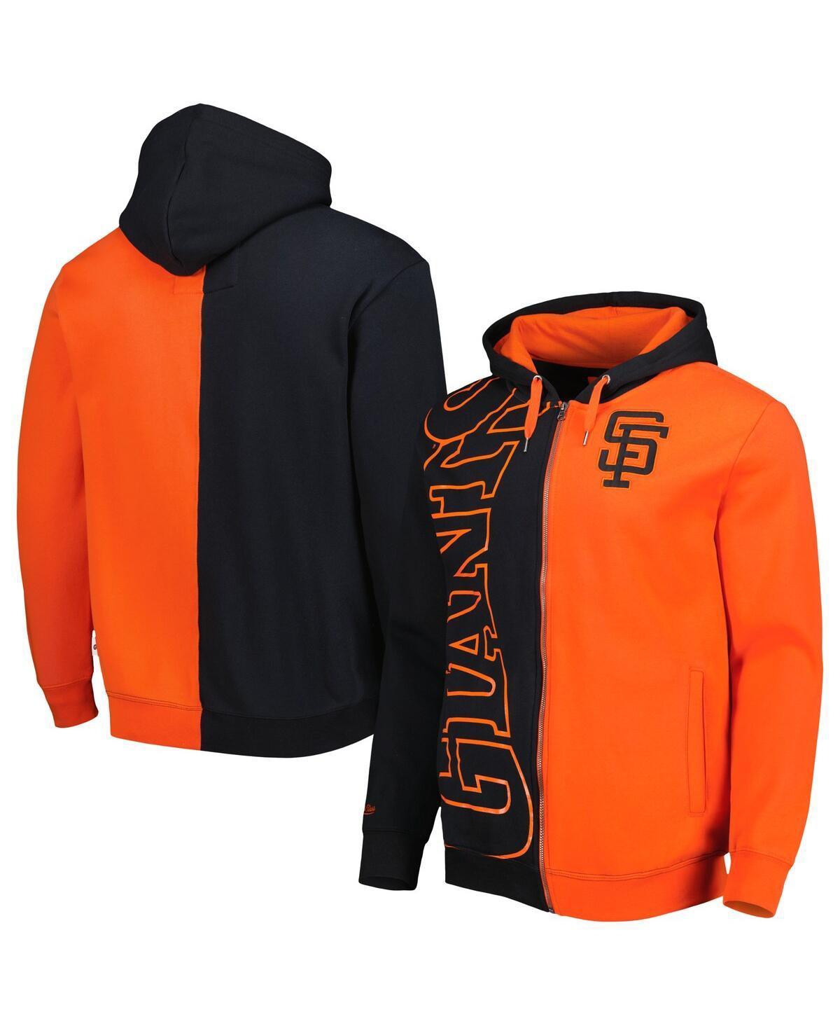 Mens Mitchell & Ness /Orange San Francisco Giants Fleece Full-Zip Hoodie Product Image