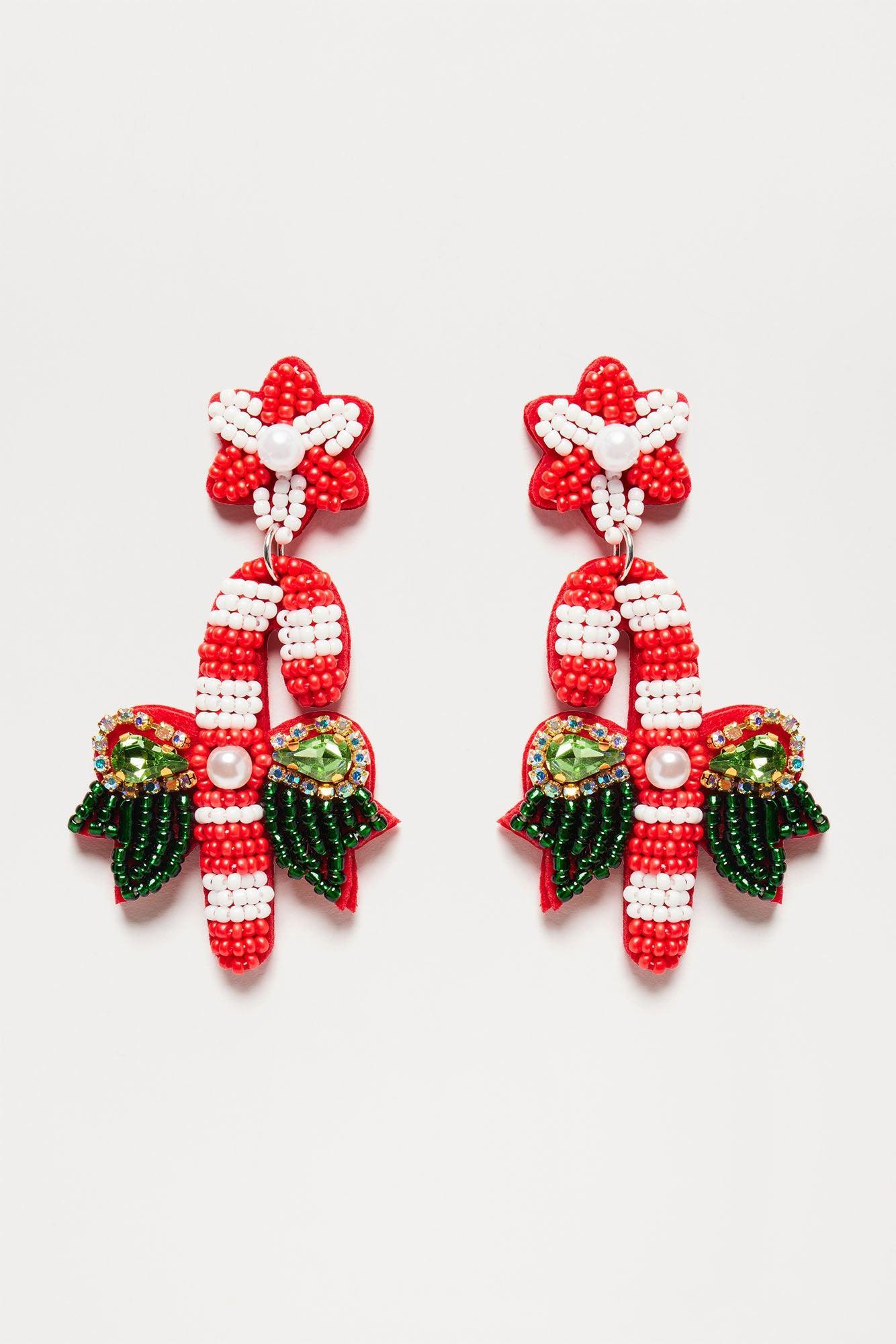 Candycane Lane Drop Earrings  - Multi Color Product Image