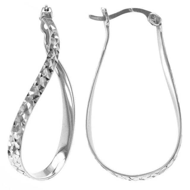 Judy Crowell Sterling Silver Textured Twist Hoop Earrings, Womens Product Image