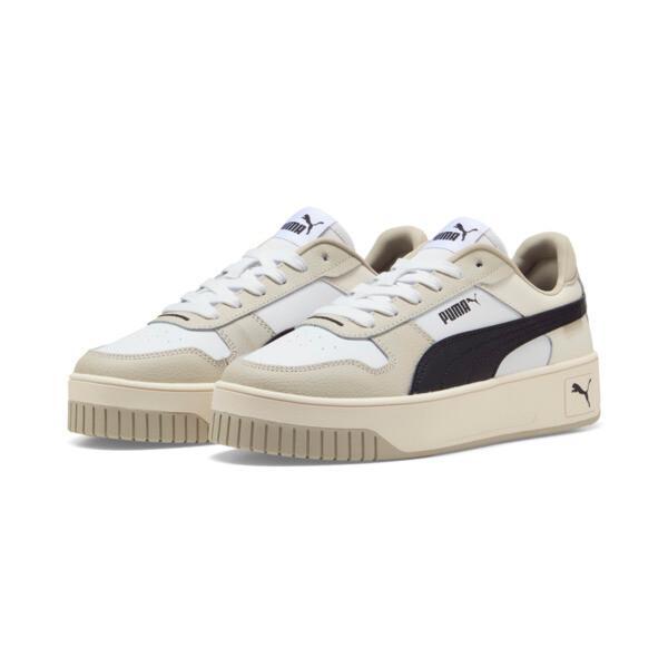 PUMA Carina Street Women's Sneakers in White/Black/Desert Dust Product Image