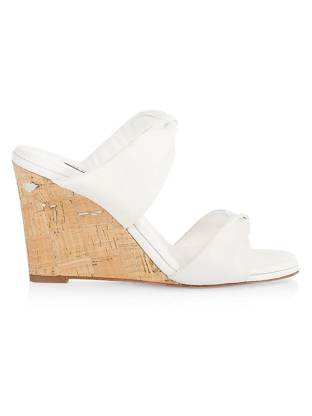 Womens Twisted-Strap Leather Wedges Product Image