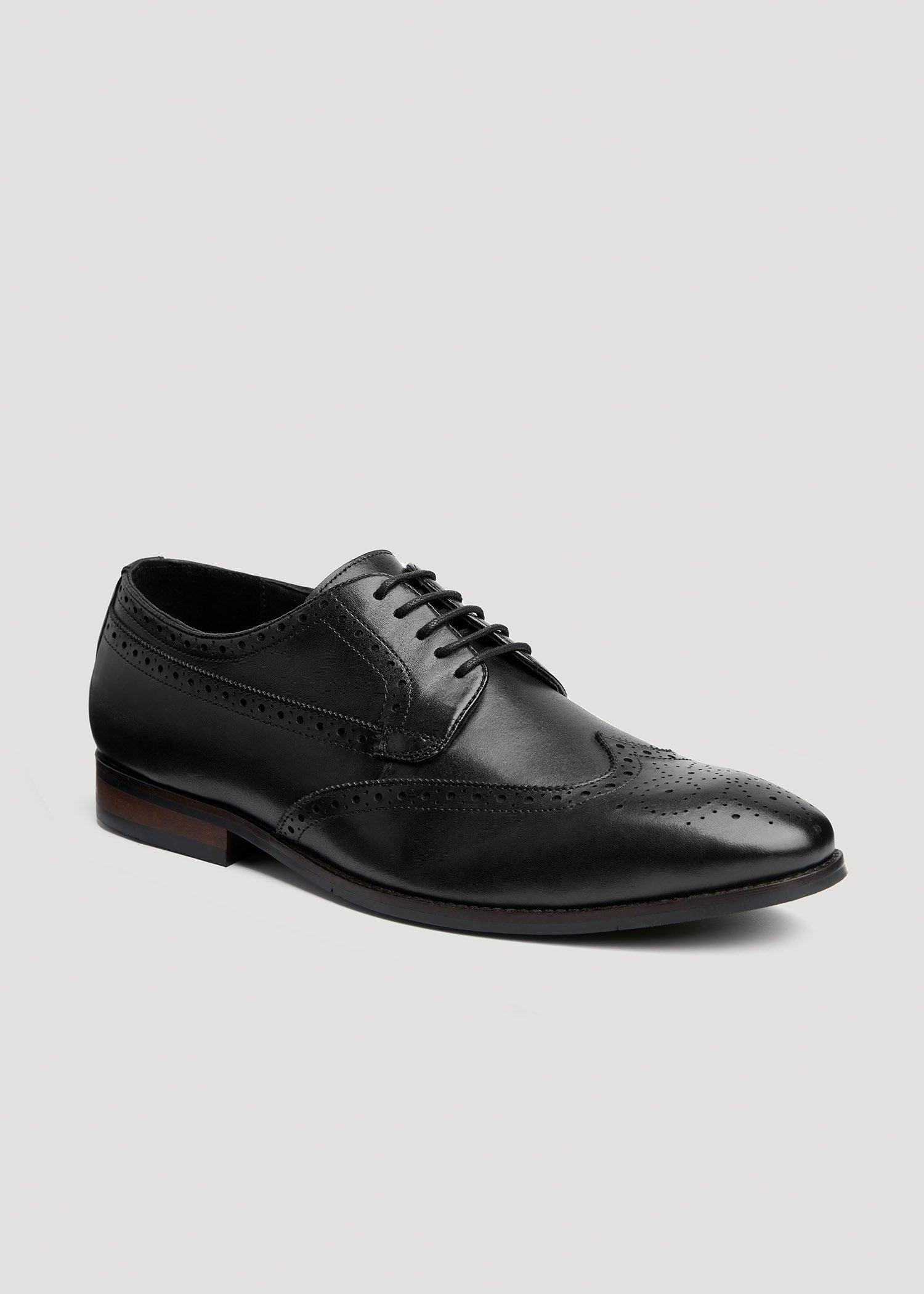 Men's Leather Brogue Oxford Size 13 to 15 in Black Product Image