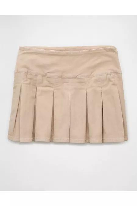 AE Corduroy High-Waisted Pleated Mini Skort Womens Product Image