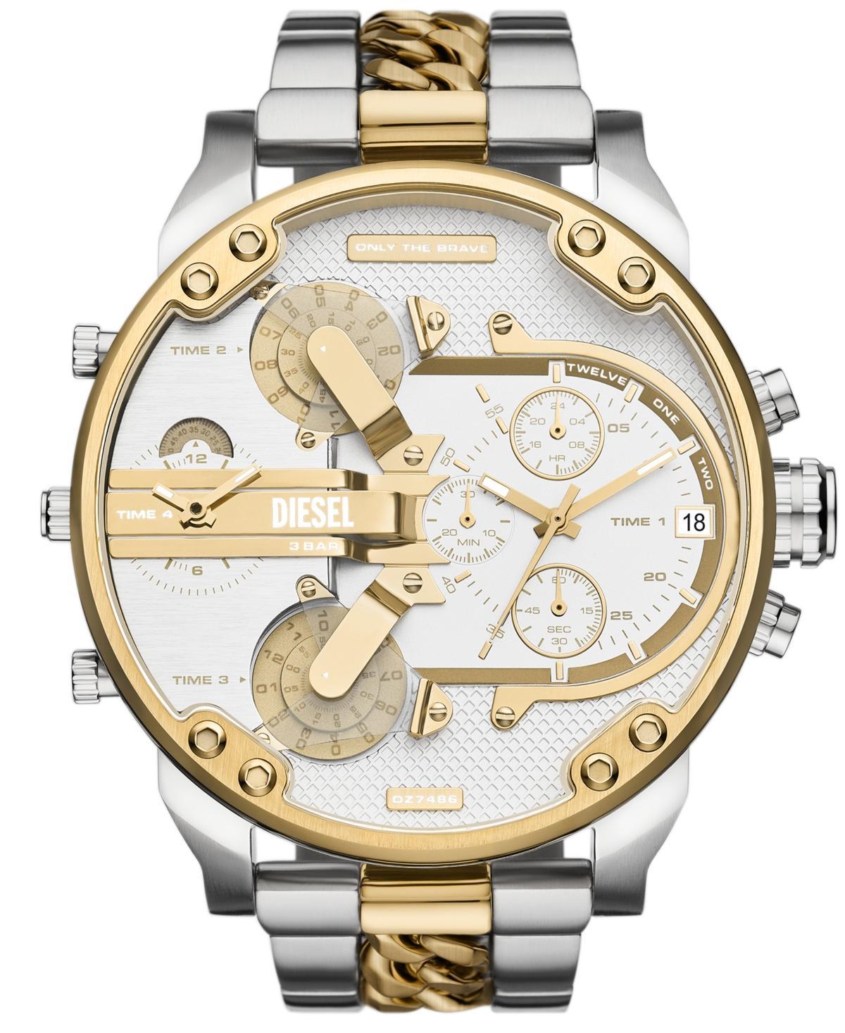 Diesel Mens Mr. Daddy 2.0 Chronograph Two-Tone Stainless Steel Bracelet Watch Product Image