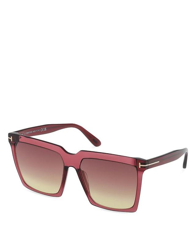 Tom Ford Bordeaux Square Acetate Sunglasses, 58mm Product Image