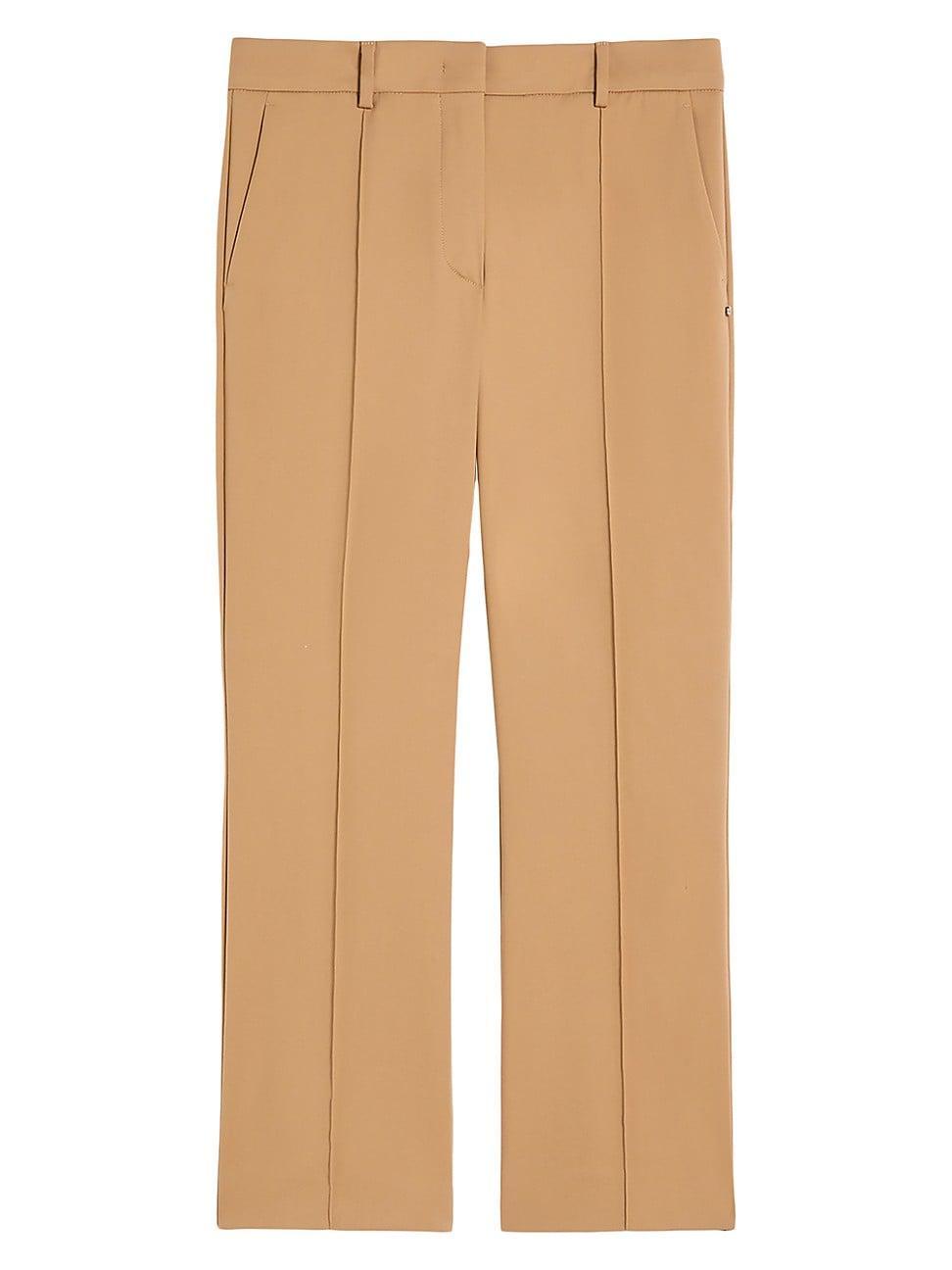 Womens Cotton-Blend Tailored Crop Trousers Product Image