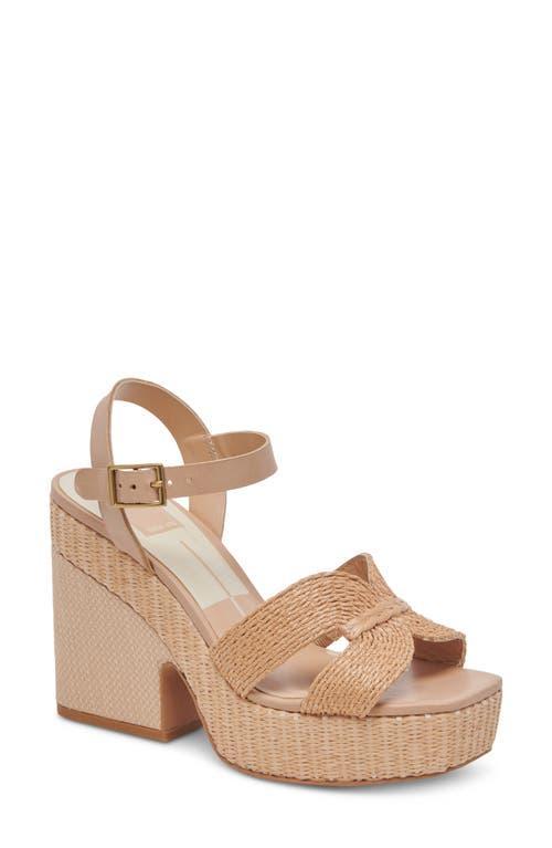 Dolce Vita Cale Woven Raffia Platform Sandal Product Image