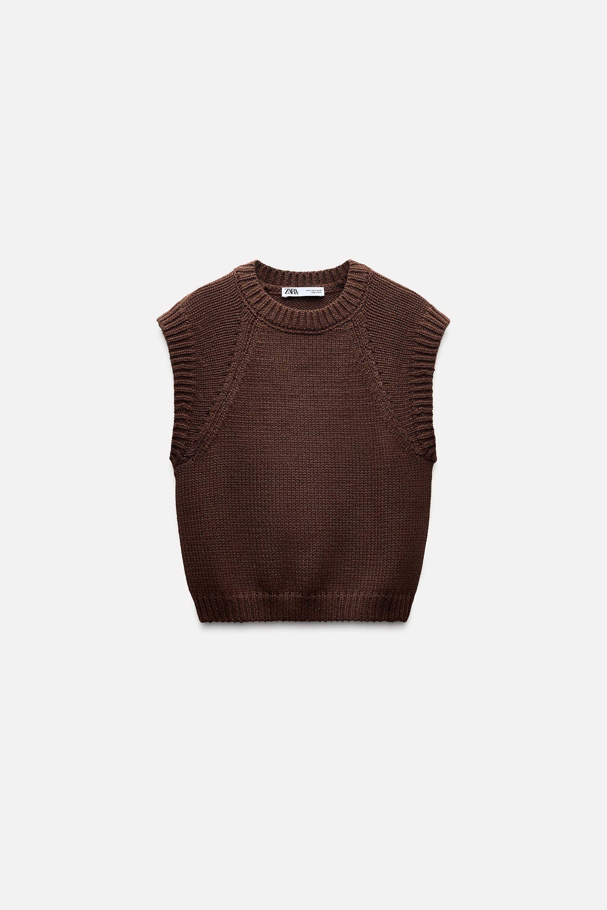 PLAIN KNIT SWEATER VEST Product Image