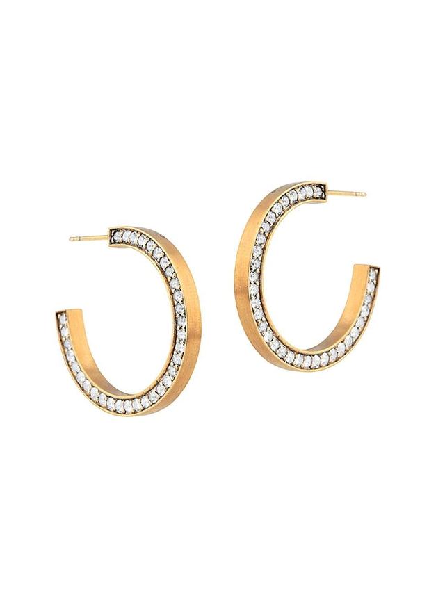 Womens Suburbs Scoop 14K Gold-Plate & White Topaz Earrings Product Image