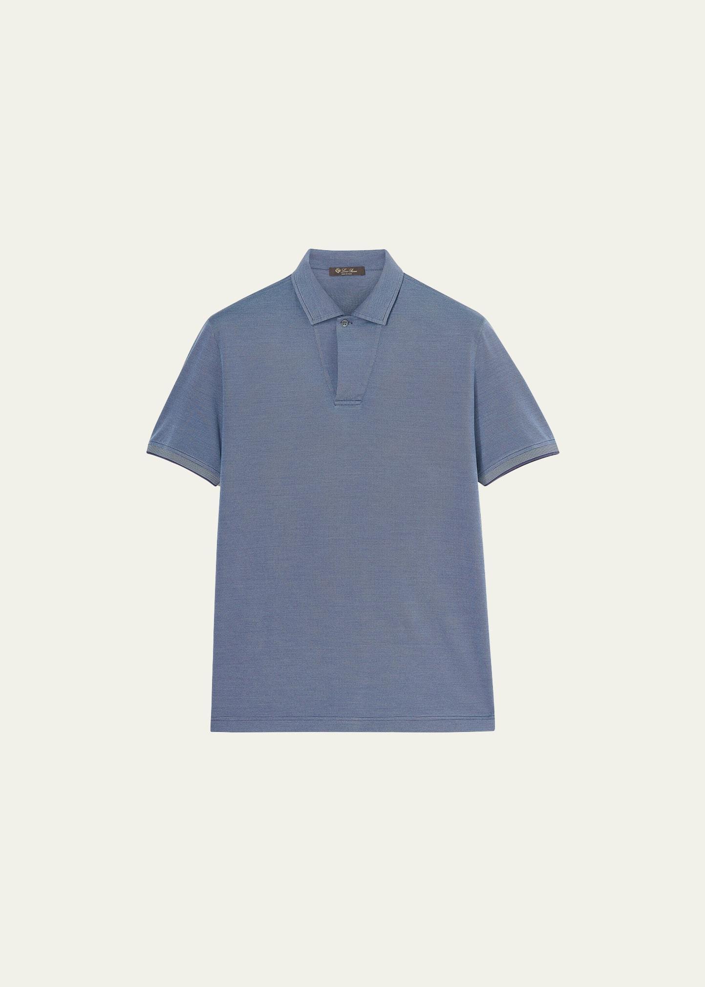 Mens Cotton-Silk Polo Shirt Product Image