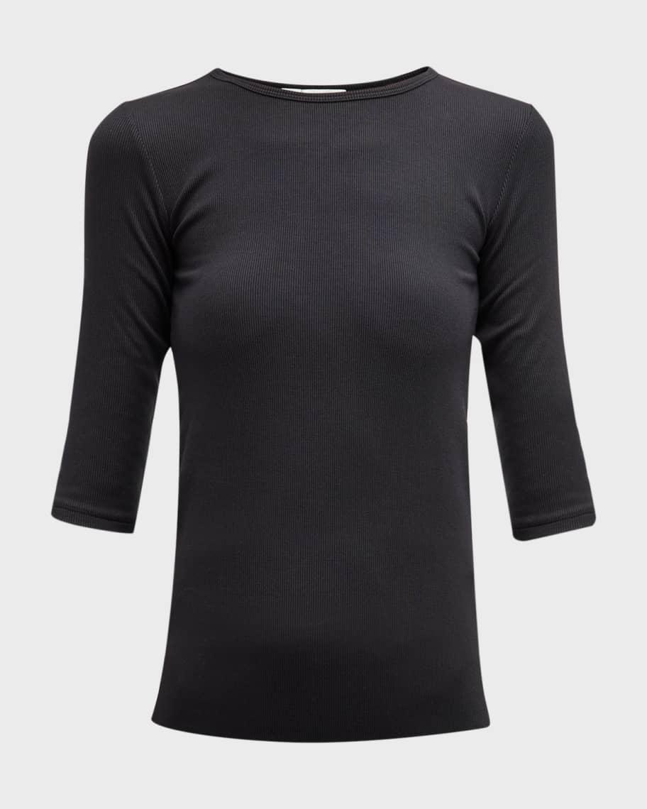 Elbow-Sleeve Crewneck T-Shirt Product Image