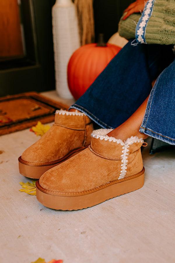 Vermont Vacay Faux Suede Platform Bootie in Camel Product Image