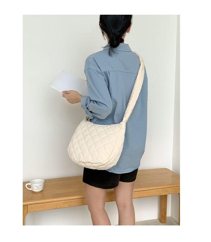 Plain Quilted Nylon Crossbody Bag Product Image