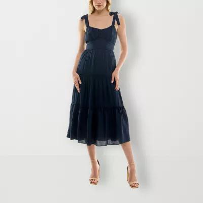 Trixxi Womens Sleeveless Midi Fit + Flare Dress Juniors Product Image