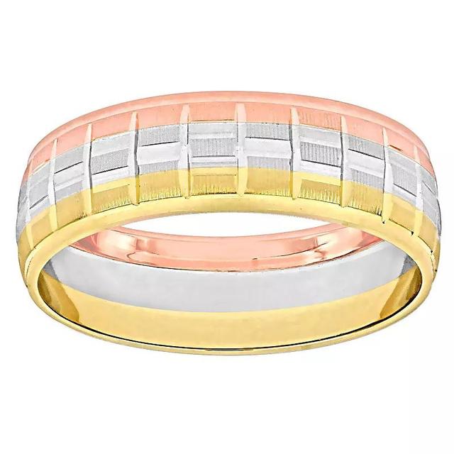 Stella Grace Tri-Tone 10k Gold Mens 6 mm Woven Motif Wedding Band 10k  Tone Product Image