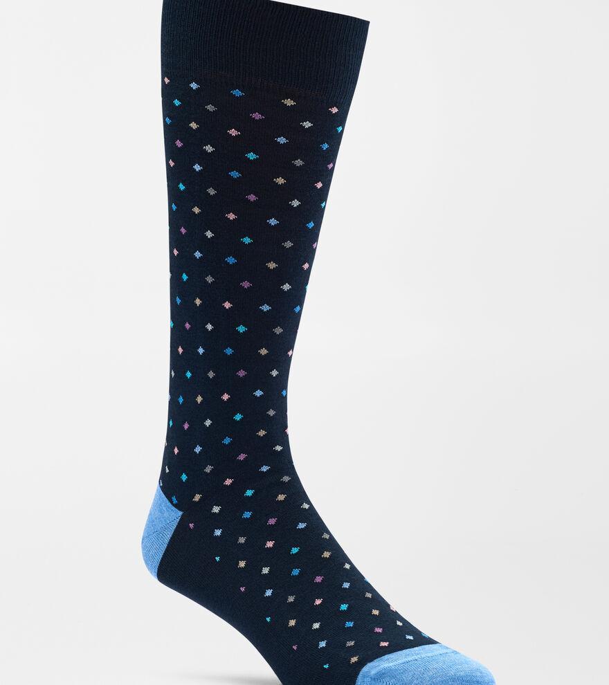 Peter Millar Mens Pin Dot Crew Sock | Color: Navy | Size: OS Product Image