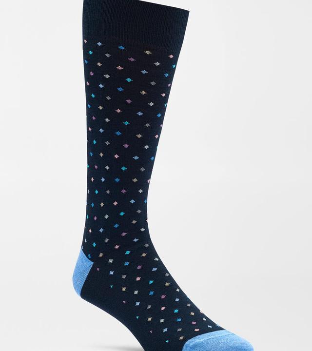 Peter Millar Mens Pin Dot Crew Sock | Color: Navy | Size: OS Product Image