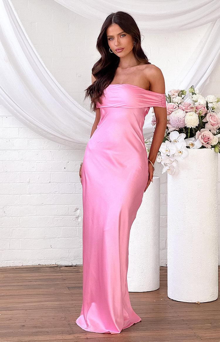 Seraphina Pink Off The Shoulder Maxi Dress Product Image