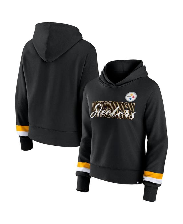 Womens Fanatics Black Pittsburgh Steelers Over Under Pullover Hoodie Product Image