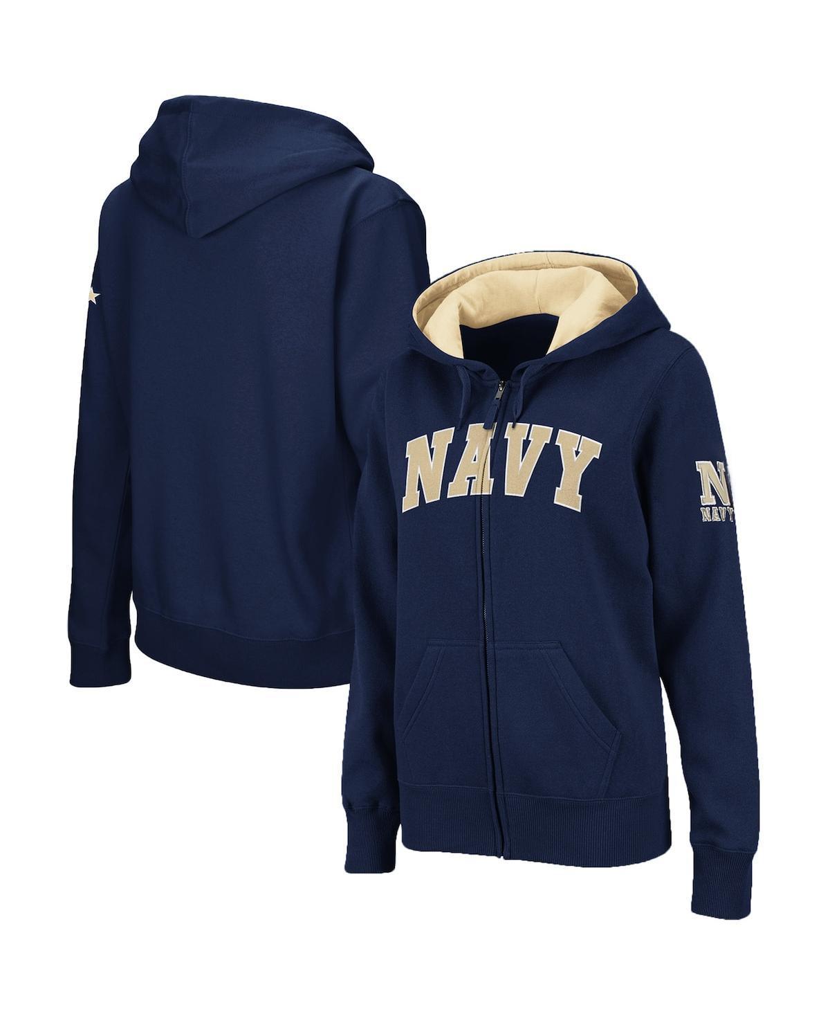 Womens Midshipmen Arched Name Full-Zip Hoodie Blue Product Image