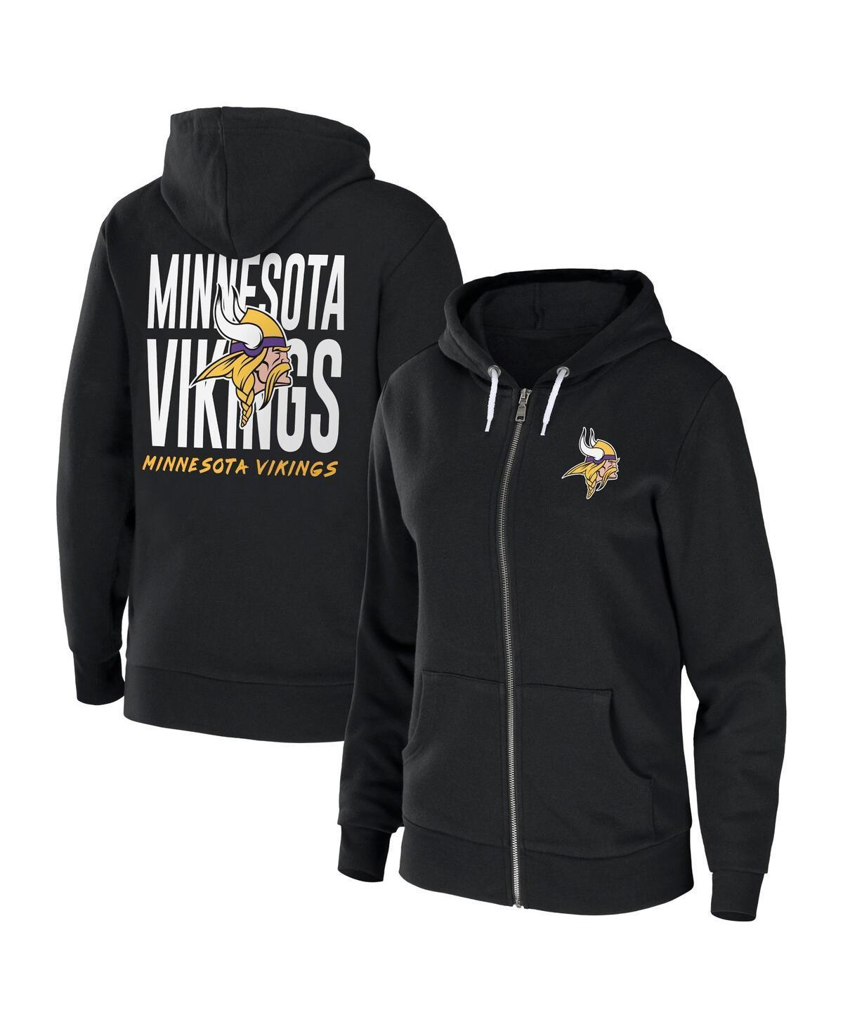 Womens Wear by Erin Andrews Black Minnesota Vikings Sponge Fleece Full-Zip Hoodie Product Image