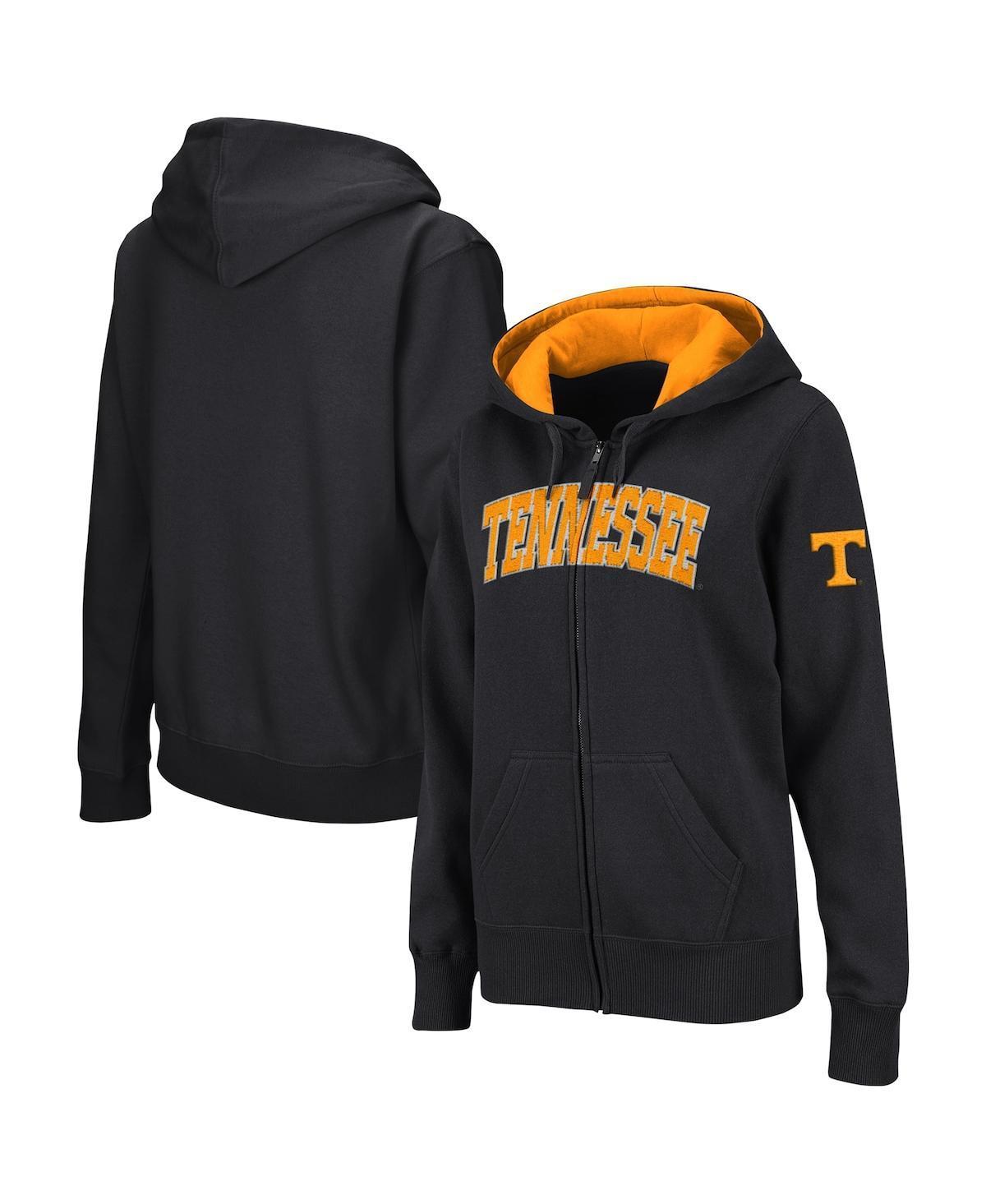 Womens Colosseum Black Tennessee Volunteers Arched Name Full-Zip Hoodie Product Image