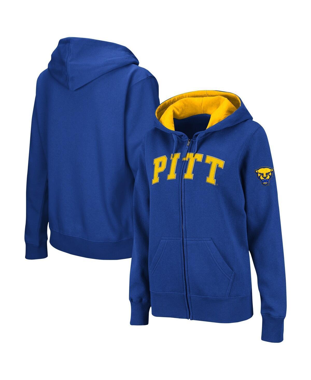 Womens Colosseum Royal Pitt Panthers Arched Name Full-Zip Hoodie Product Image