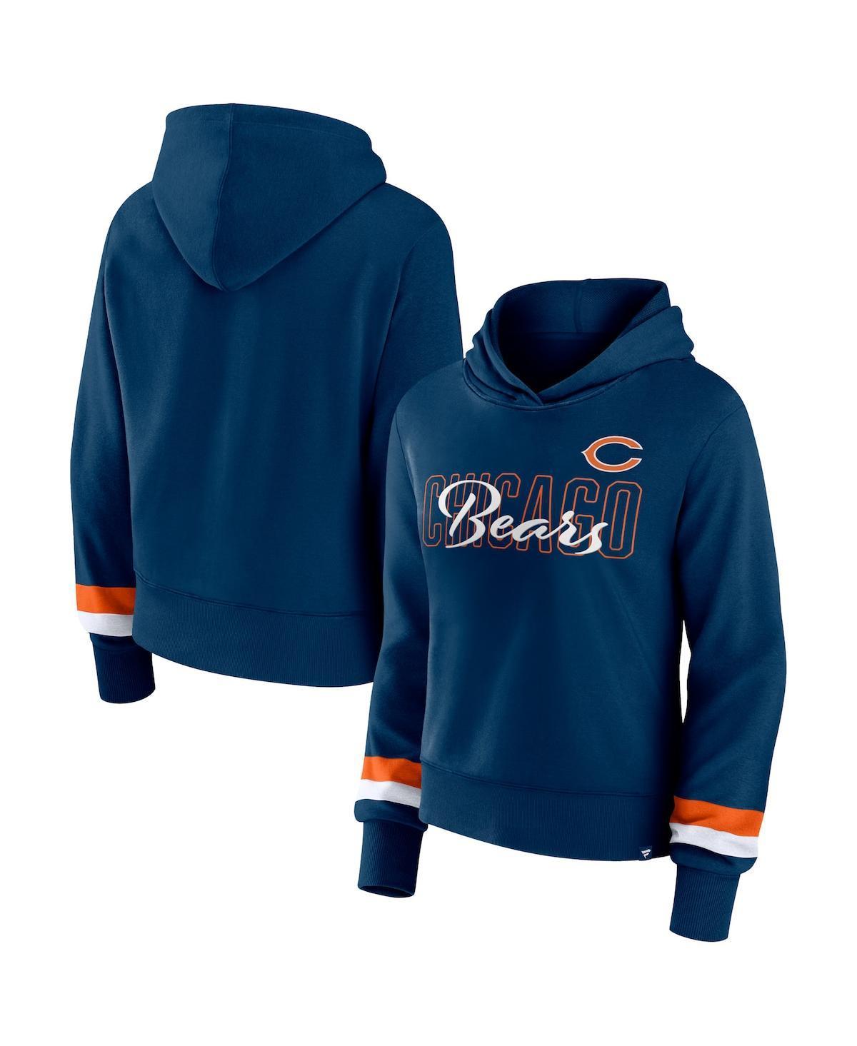 Womens Fanatics Navy Chicago Bears Over Under Pullover Hoodie Product Image