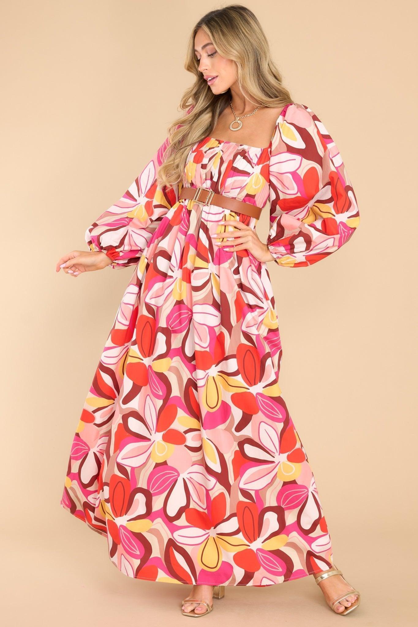 Always Captivating Pink Floral Maxi Dress Product Image