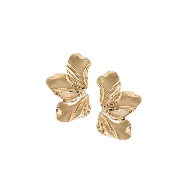 Sohi Womens Gold Metallic Flora Drop Earrings Product Image