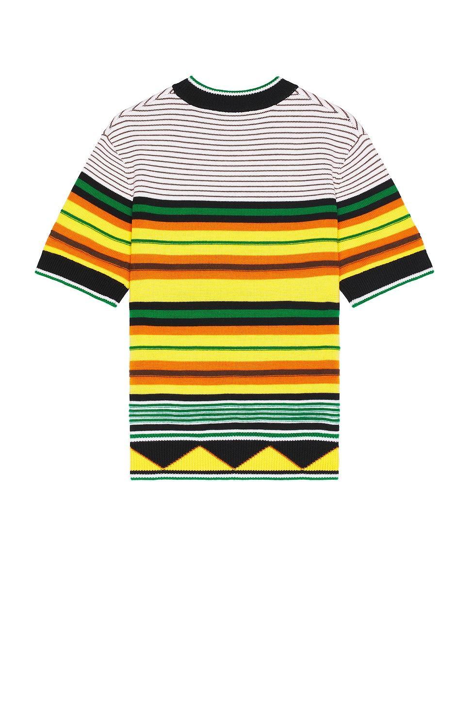 Casablanca Knitted Wool Striped Tee in Multi Product Image