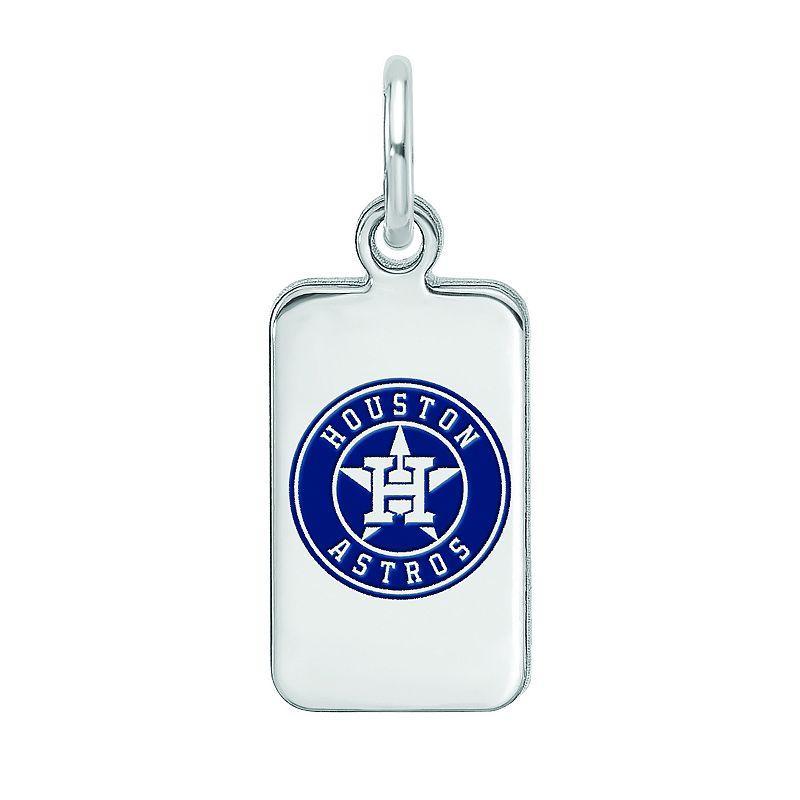 LogoArt Sterling Silver Houston Astros Enameled Tag Pendant, Womens Product Image