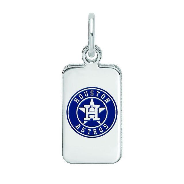 LogoArt Sterling Silver Houston Astros Enameled Tag Pendant, Womens Product Image