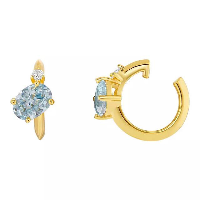 PRIMROSE Birthstone Cubic Zirconia Single Ear Cuff, Womens, Gold Tone September Product Image