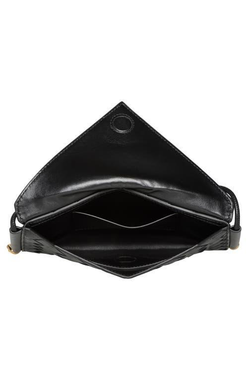 Solstice Envelope Intrecciato Leather Crossbody Bag In Black Product Image