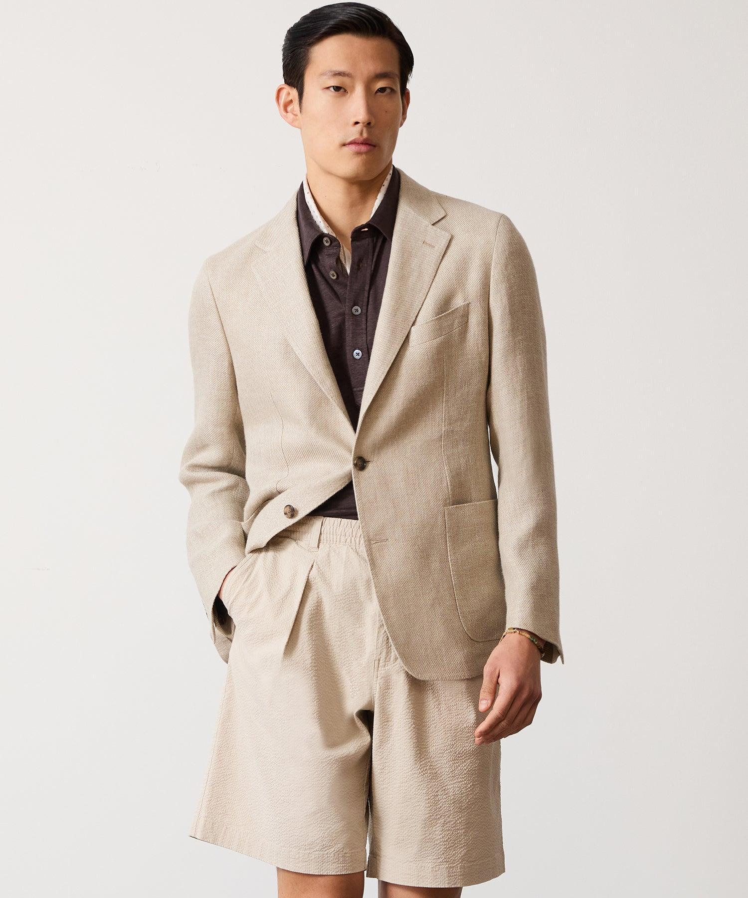 Italian Linen Sport Coat in Khaki Product Image