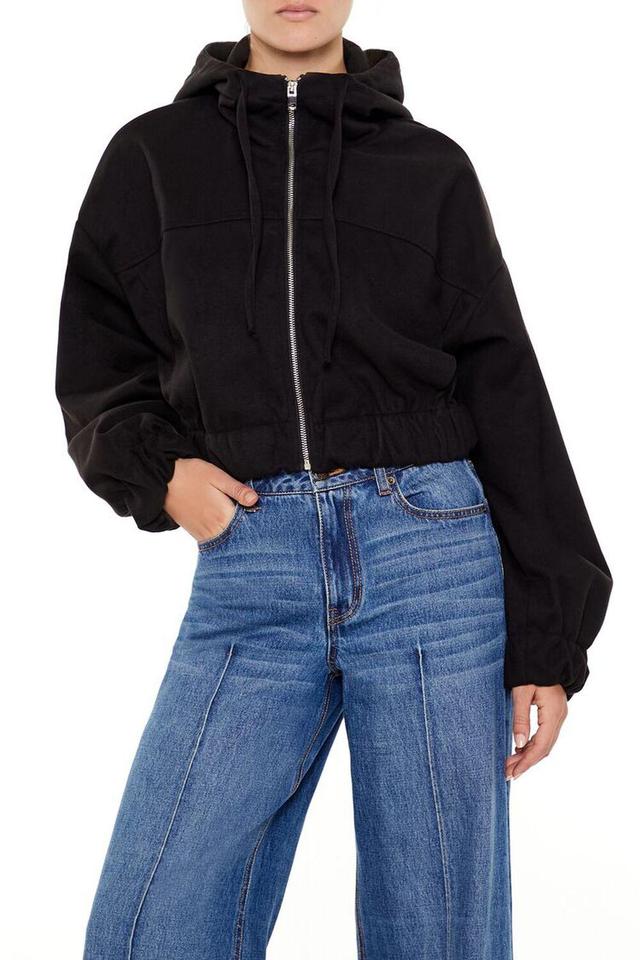 Hooded Zip-Up Bomber Jacket | Forever 21 Product Image