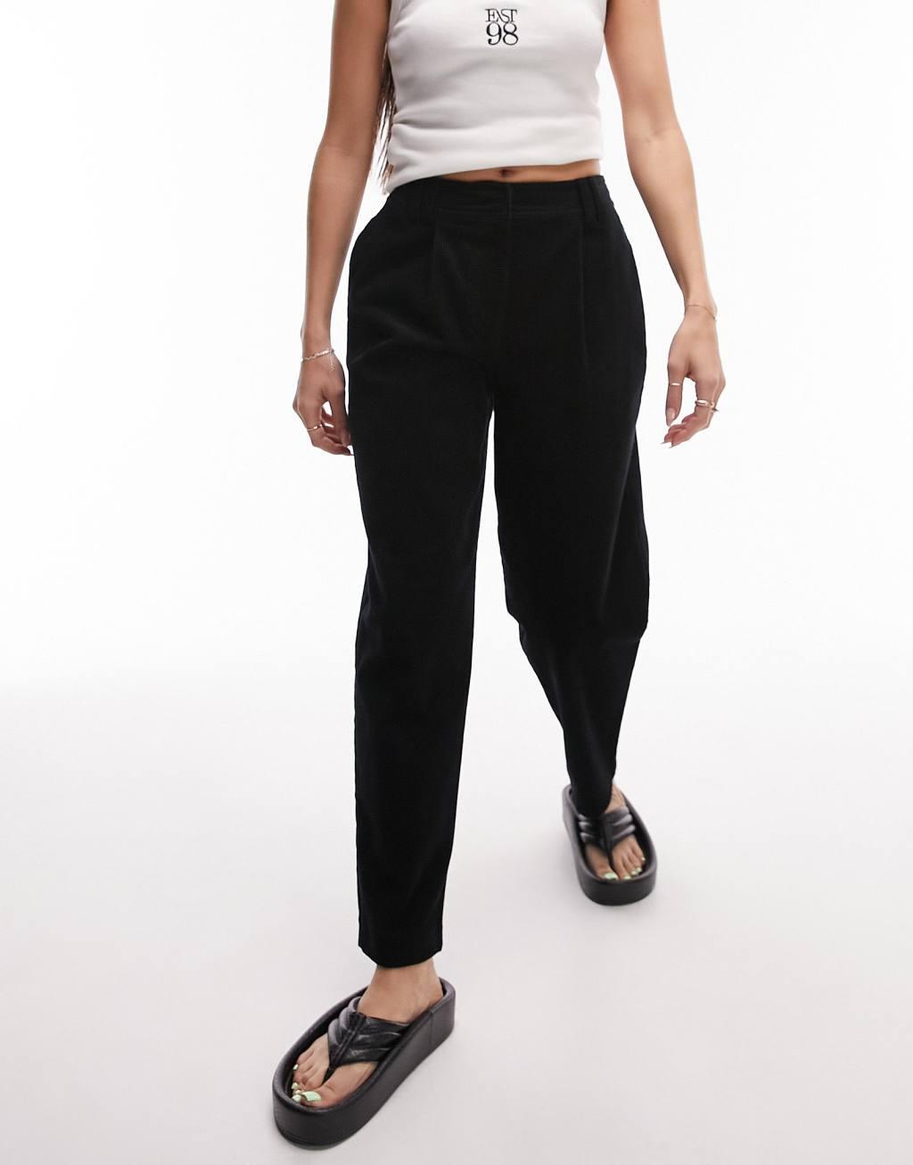 Topshop cord peg pants in black Product Image