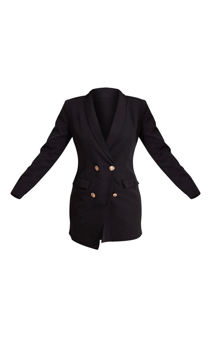 Black Gold Button Blazer Dress Product Image