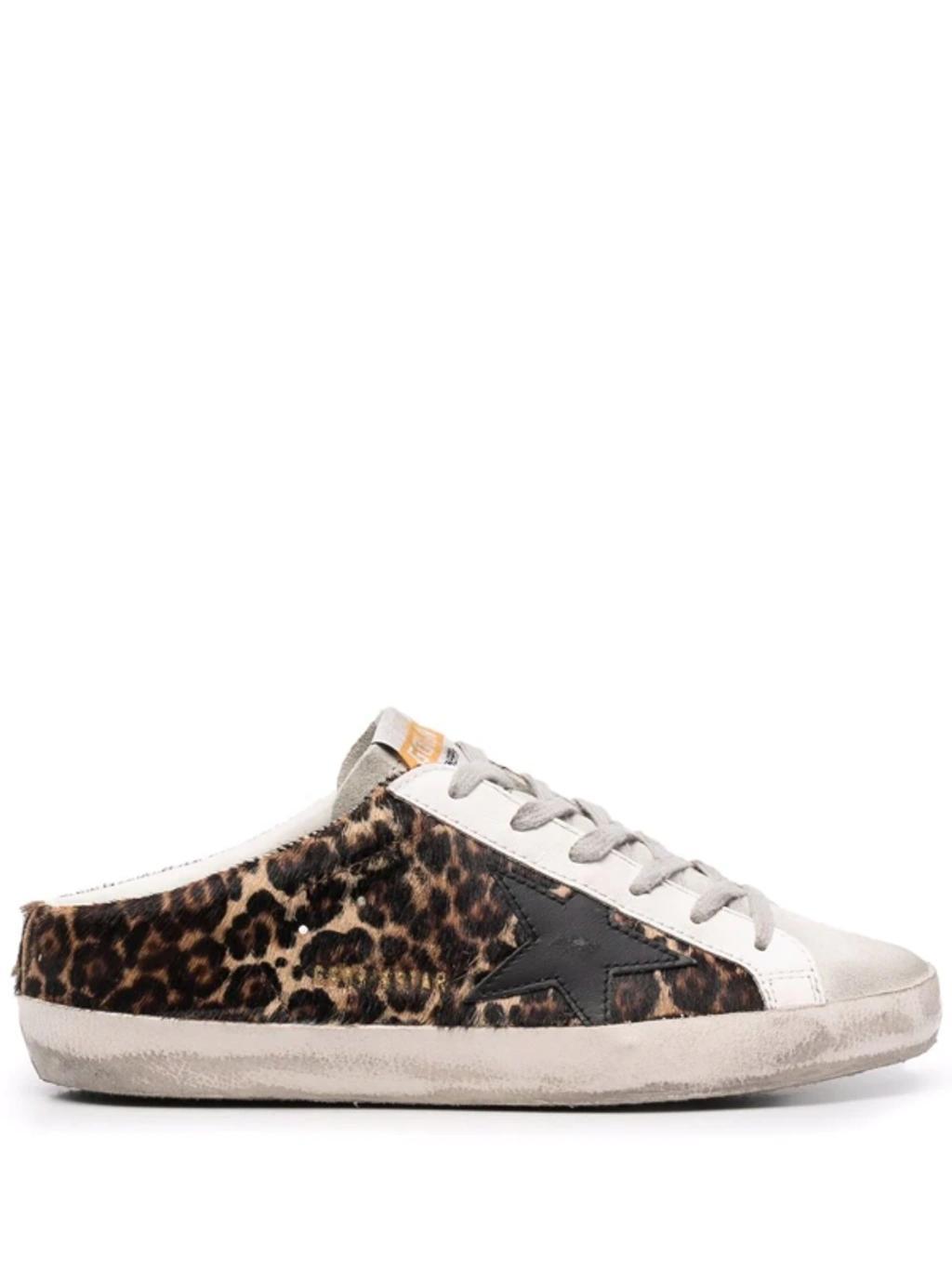 GOLDEN GOOSE Superstar Sabot Leopard Mules In Beige_brown_leo_ice_black Product Image