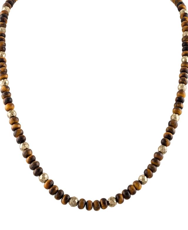 Bulova Mens Marine Star Tigers Eye Beaded 22 Necklace in 14k Gold Product Image